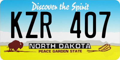 ND license plate KZR407