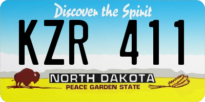 ND license plate KZR411