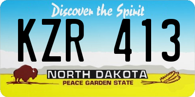 ND license plate KZR413