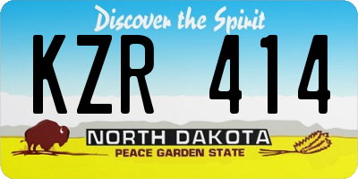 ND license plate KZR414