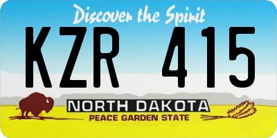 ND license plate KZR415