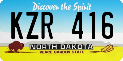 ND license plate KZR416
