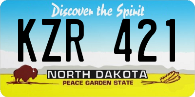 ND license plate KZR421