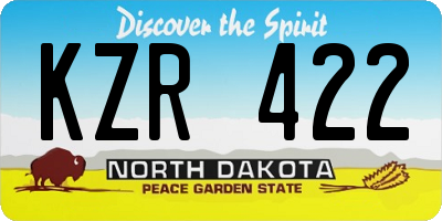 ND license plate KZR422