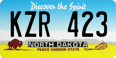 ND license plate KZR423