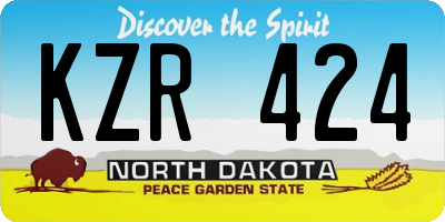 ND license plate KZR424