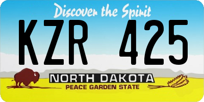 ND license plate KZR425