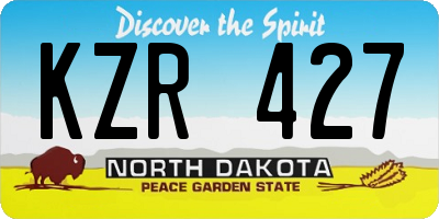 ND license plate KZR427
