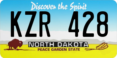 ND license plate KZR428