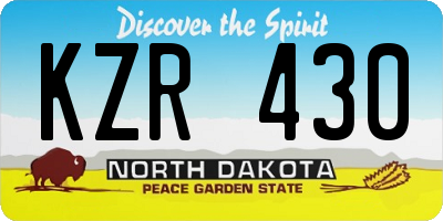 ND license plate KZR430
