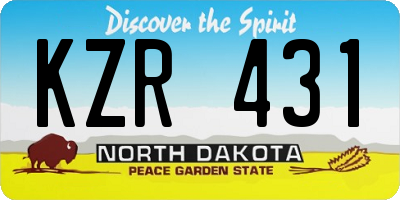 ND license plate KZR431