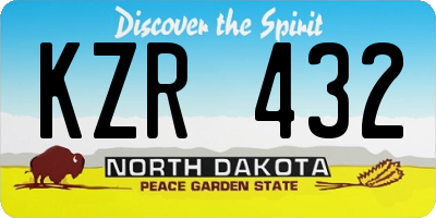 ND license plate KZR432