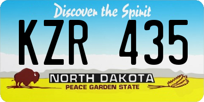 ND license plate KZR435