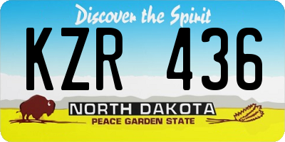 ND license plate KZR436