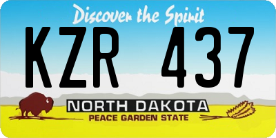 ND license plate KZR437