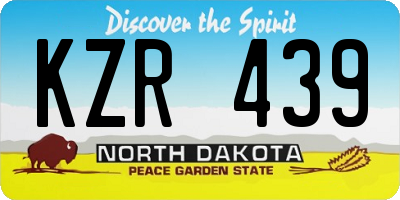 ND license plate KZR439
