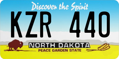 ND license plate KZR440