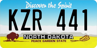 ND license plate KZR441