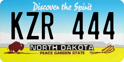 ND license plate KZR444