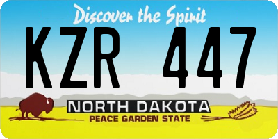 ND license plate KZR447
