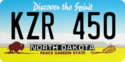 ND license plate KZR450