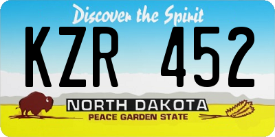 ND license plate KZR452