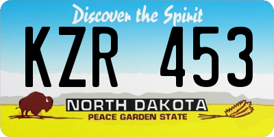 ND license plate KZR453