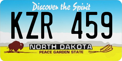 ND license plate KZR459