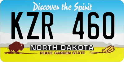 ND license plate KZR460