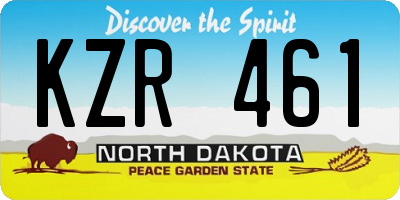 ND license plate KZR461