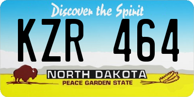 ND license plate KZR464