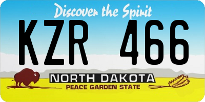 ND license plate KZR466