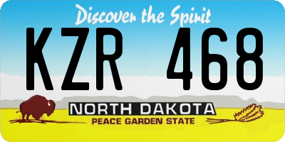 ND license plate KZR468