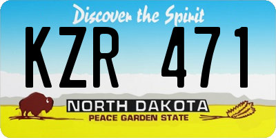 ND license plate KZR471