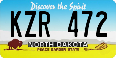 ND license plate KZR472