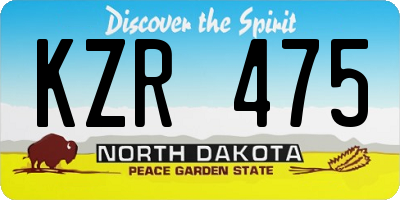 ND license plate KZR475