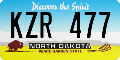 ND license plate KZR477
