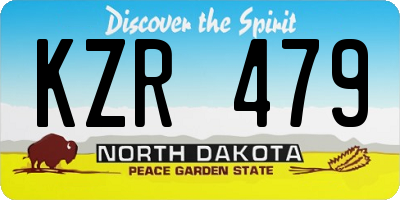 ND license plate KZR479