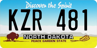ND license plate KZR481