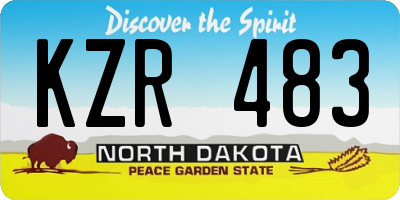 ND license plate KZR483