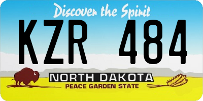 ND license plate KZR484