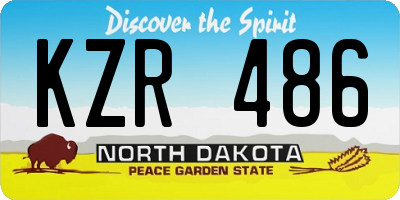ND license plate KZR486