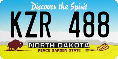 ND license plate KZR488