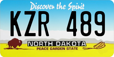 ND license plate KZR489