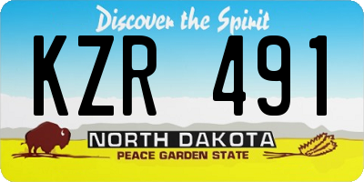 ND license plate KZR491