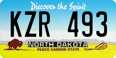 ND license plate KZR493