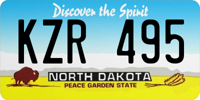ND license plate KZR495