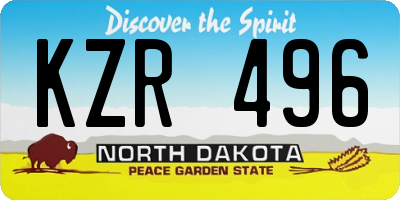 ND license plate KZR496