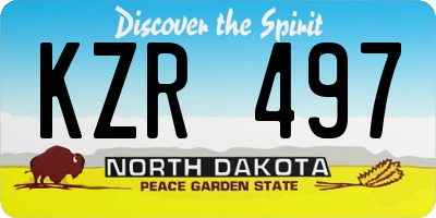 ND license plate KZR497