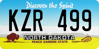ND license plate KZR499
